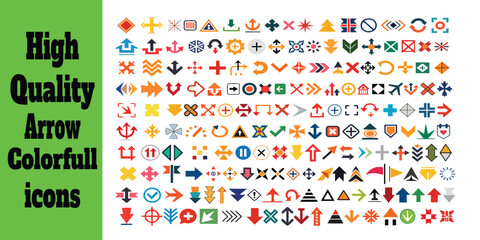 High-Quality Colorful Directional Arrow Icons: Perfect for Modern Graphic Design and Creative Projects.