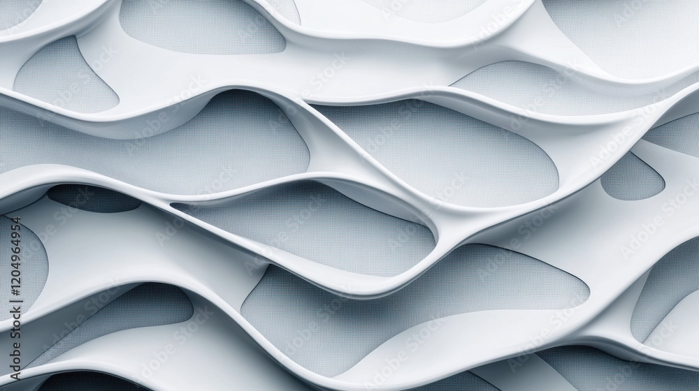 Aufkleber textured abstract design with white waves and cutouts showcasing modern art and innovative materials