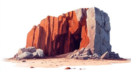 Abstract Rock Formation in Desert Landscape with Natural Textures
