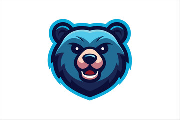 Fierce Blue Bear Head Logo for E-sports Team