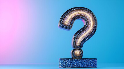 Blue question mark icon, modern vector design, symbolizing inquiry and curiosity, set against a clean background for clarity and emphasis.