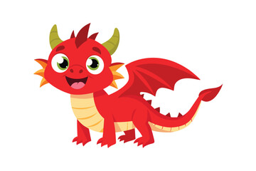 red dragon cartoon vector illustration for kids