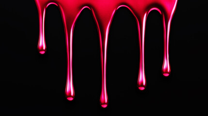 A black background with a pink liquid dripping down