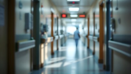Blurred Hospital Corridor: A Glimpse into Healthcare