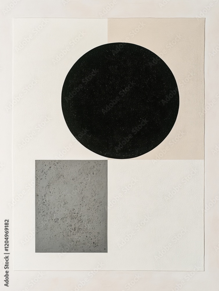 Leinwandbilder modern abstract art featuring geometric shapes and contrasting colors on textured background. genera