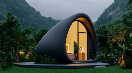 Innovative 3D Printed Homes, showcasing cutting-edge construction techniques, sustainable materials, and futuristic design aesthetics.