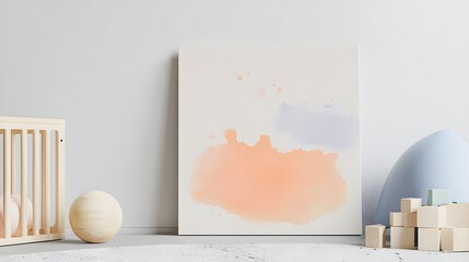 Abstract Watercolor Painting Nursery Room Decor