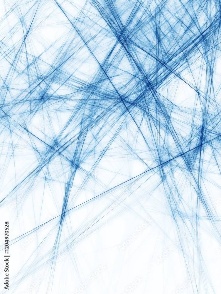 Poster abstract blue lines creating a dynamic pattern on a clean white background in a modern design. gener