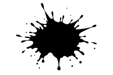 paint splatter, black paint splashes of vector illustration