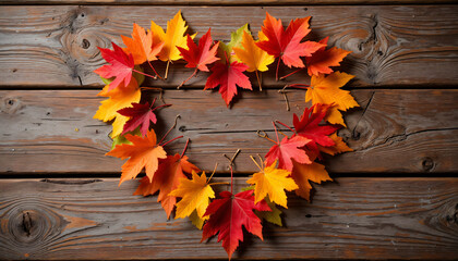 Obraz premium Autumn Heart Leaves