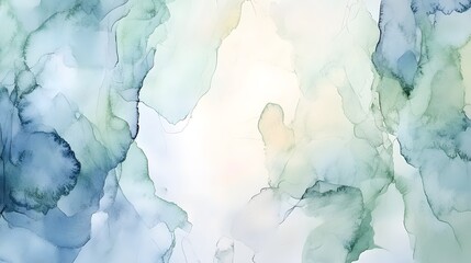 Naklejka premium Abstract Alcohol Ink Painting in Soft Blues and Greens