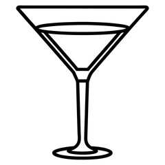 Elegant Line Art Martini Glass Illustration