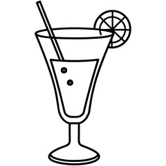 Elegant Line Art of Cocktail Glass