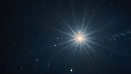 the star is shining brightly in the sky