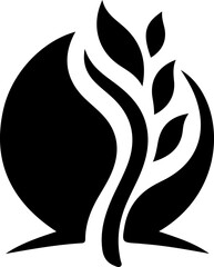 vector illustration sketch silhouette symbol logo icon sound of nature modern abstract for growing company.eps