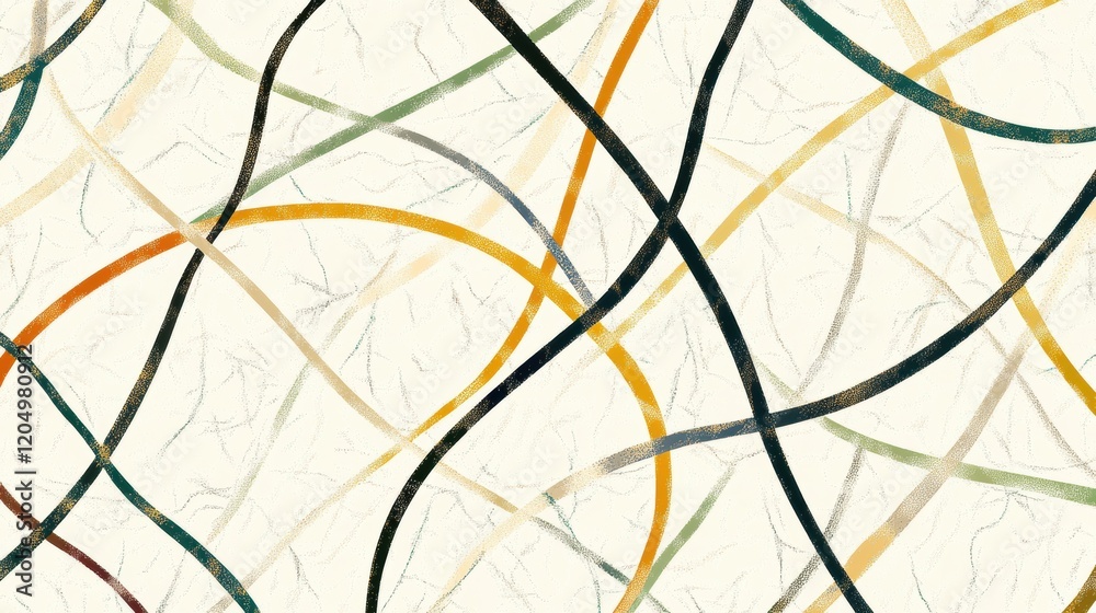 Aufkleber colorful abstract design with intertwining lines creating a dynamic visual pattern for interior spac