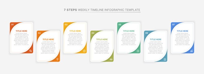 Modern Business Infographic Design Template with 7 Data Blocks
