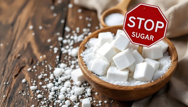 Stop Sugar: A Visual Representation of Refined Sugar Consumption and Health Concerns prevent diabetes and reduce sugar