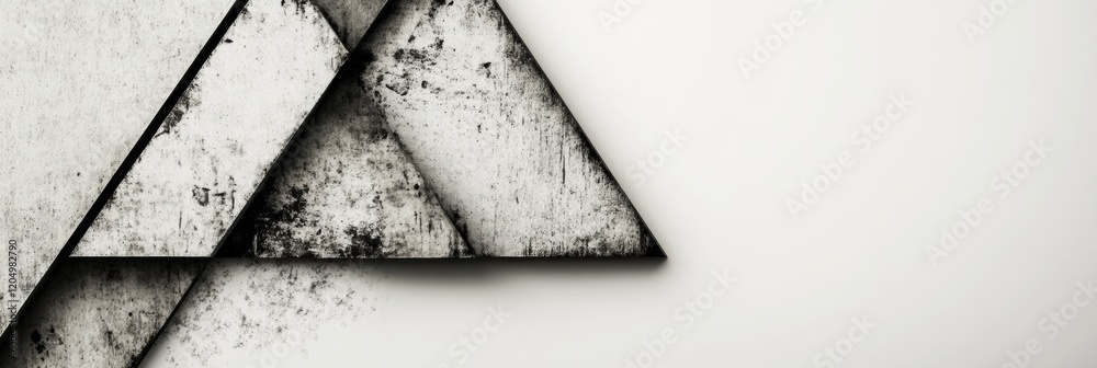 Aufkleber grunge textured triangles on a light background showcasing a modern minimalist design approach. gene