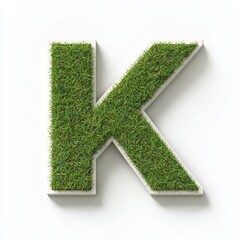 Grass Letter K - Eco-Friendly Alphabet