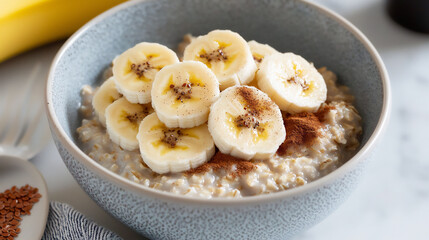  oatmeal with bananas and flaxseed