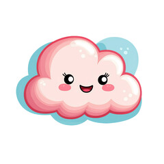 Fototapeta premium Adorable Pastel Cloud Design in Flat Illustration Style