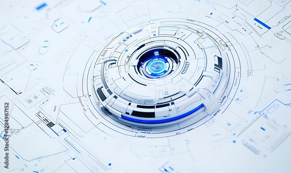 Poster course module interface design, an intricate sketch showcasing user interaction elements, layout org
