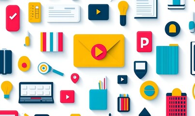 Infographic Elements Showcase, a vibrant collection of symbols representing data visualization concepts, ideal for educational and professional use.