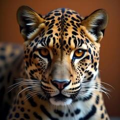 Obraz premium Majestic Leopard Close Up Intense Gaze Wildlife Photo