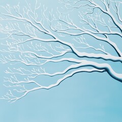 Obraz premium Frosty morning scene of snow-covered branches winter wonderland nature close-up tranquil beauty