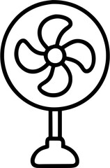 Obraz premium Electric fan in outline icon style, homes and Residences theme.