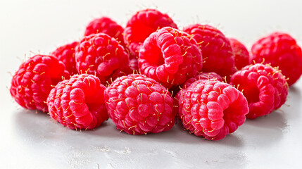  fresh raspberry bunch close-up