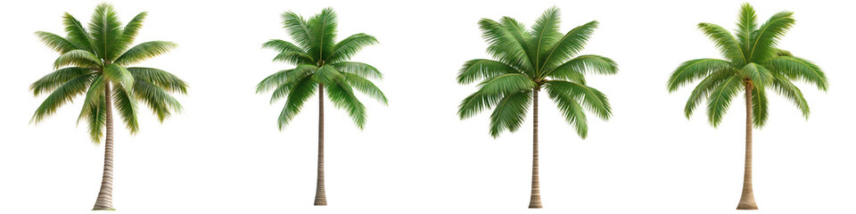 Fototapeta premium Lifelike tropical trees with lush green leaves, perfect for beach vibes