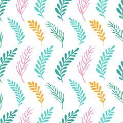 Fototapeta premium A Vibrant and Colorful Seamless Pattern of leaves. Endless texture. Vector illustration.
