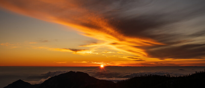 sunset over the mountains