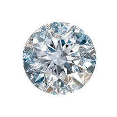 Elegant diamond with brilliant cut sparkle. transparent background