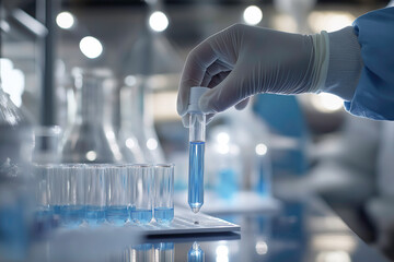 Hands of a Researcher Handling Test Tubes