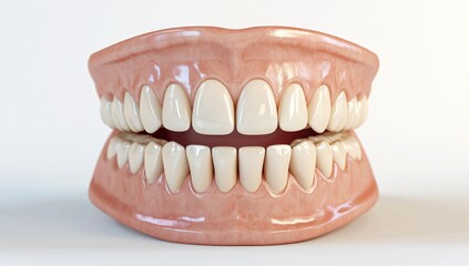 Obraz premium Healthy Human Teeth and Gums Model Full Set Dentistry Illustration