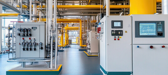Industrial control system managing complex chemical processes in modern factory