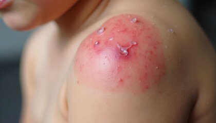 Fototapeta premium Baby skin is affected by itchy virus and rash
