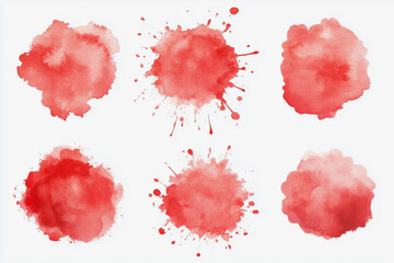 series of red splatters of paint, each one unique and varying in size and shape. The splatters create a sense of chaos and disorder, with no clear pattern or structure
