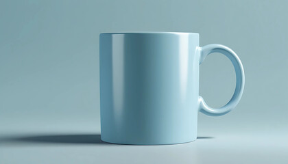 Fototapeta premium Blank Realistic light blue Mug Mockup, Fully Editable, Easy to Replace the Artwork, Easy to Change Colour