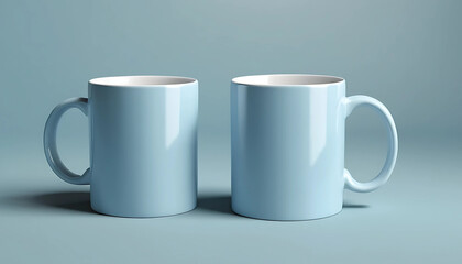 Blank Realistic light blue Mug Mockup, Fully Editable, Easy to Replace the Artwork, Easy to Change Colour