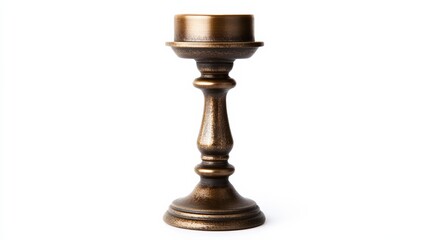 Fototapeta premium A candlestick holder with a vintage design, isolated on a clean white background,