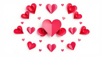 Red Heart Seamless Vector Pattern for Valentine's Day, perfect for romantic cards and wedding invitations