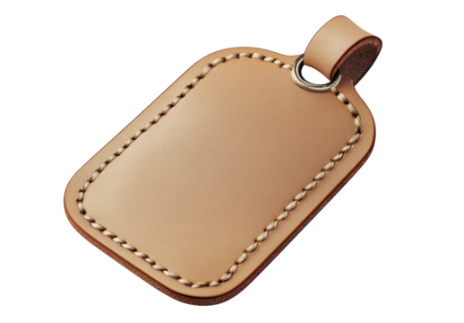 leather label isolated on white background