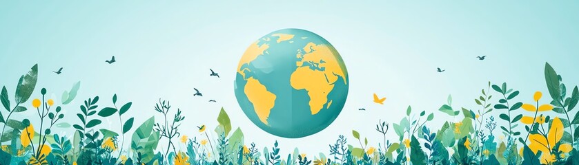 Fototapeta premium Saving the environment with sustainable development goals, green technology implementation, World Earth Day, ecoconscious solutions