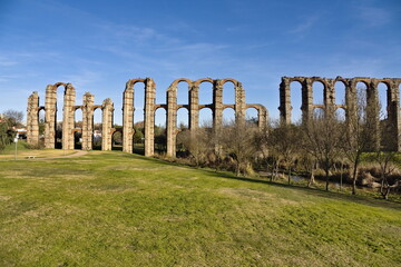 roman aqueduct of the miracles in the spanish city of merida