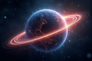 Obraz premium Abstract AI technology illustration background