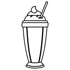 Elegant Milkshake Vector Drawing